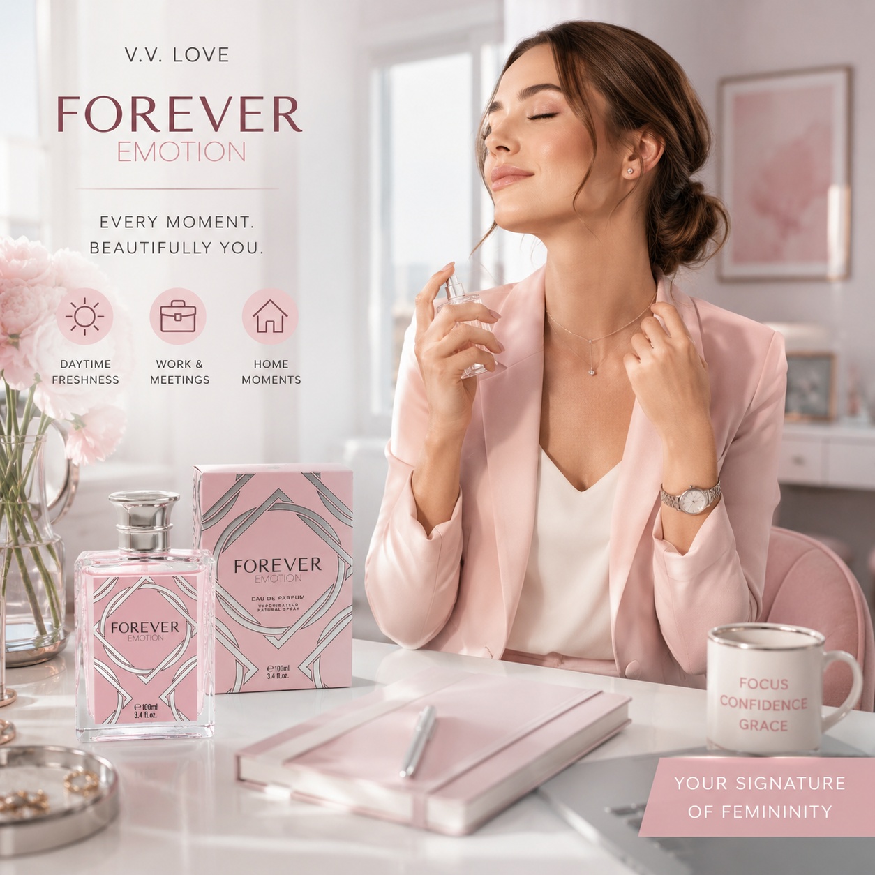 V.V. Love Forever Emotion parfum damă pentru birou &icirc;nt&acirc;lniri și momente de zi
