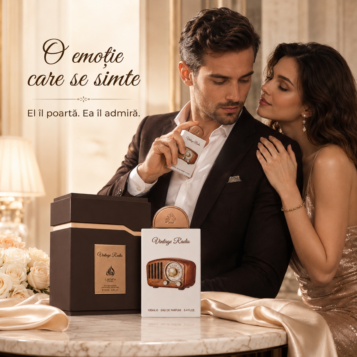 Vintage Radio Lattafa Pride parfum unisex elegant, admirat și memorabil pentru întâlniri speciale