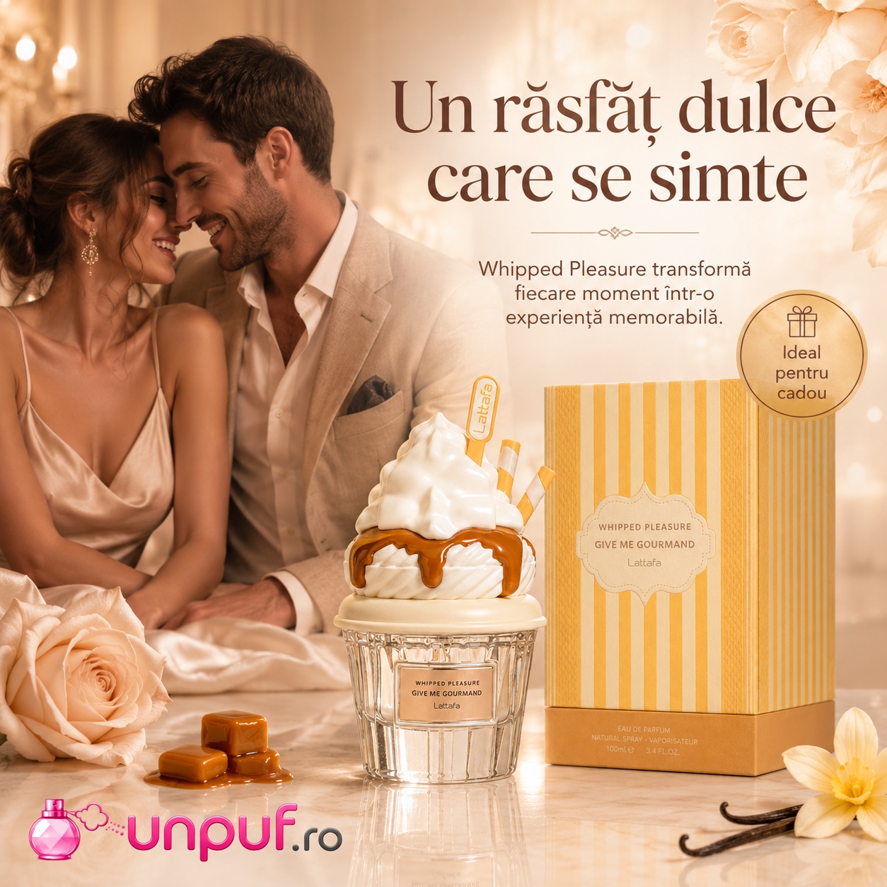 Whipped Pleasure Lattafa parfum romantic unisex, răsfăț dulce care se simte