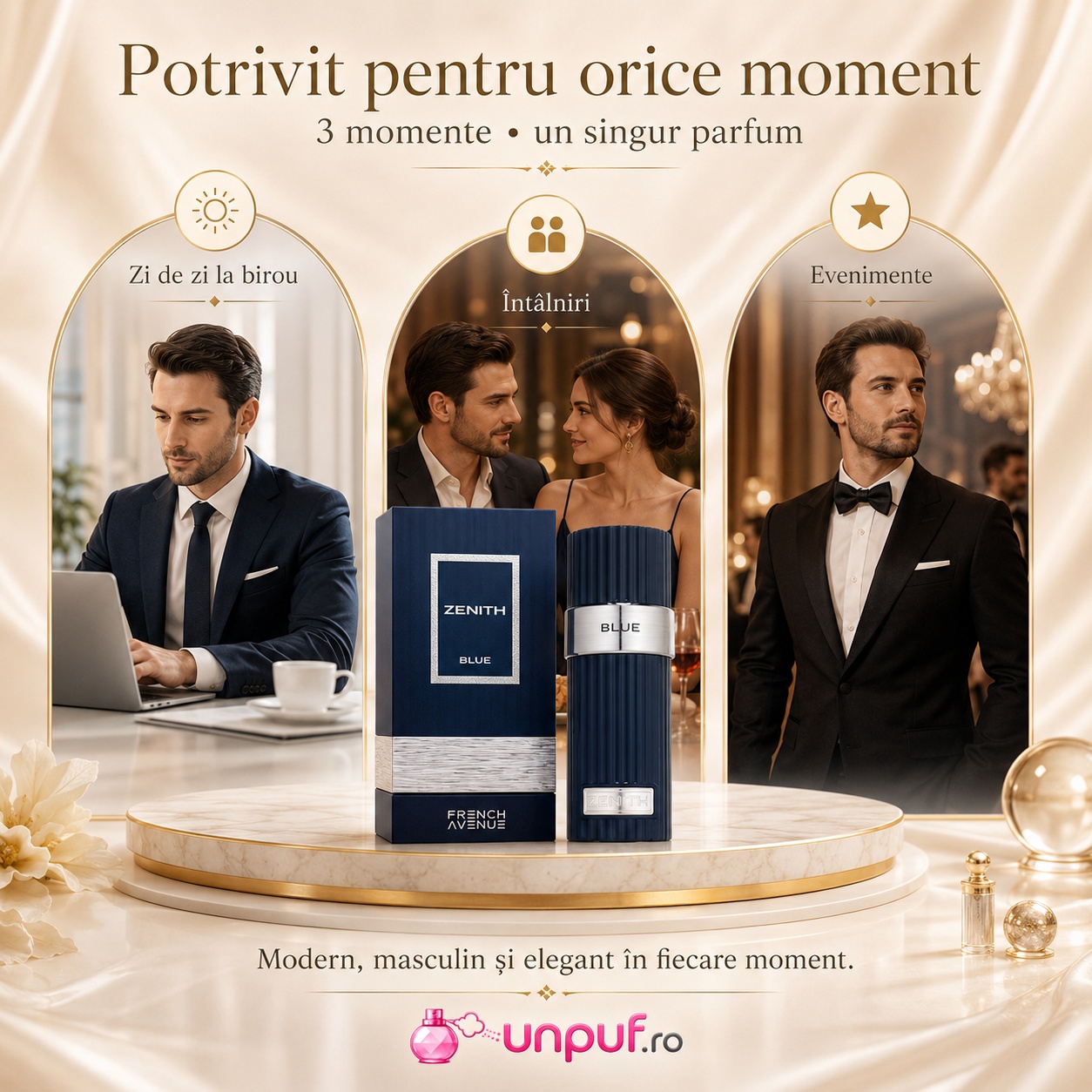 Zenith Blue potrivit pentru zi de zi la birou, întâlniri și evenimente elegante