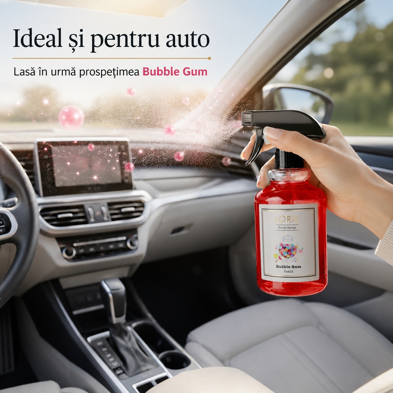 Spray Odorizant Loris Pafum Bubble Gum ideal și pentru auto aromă dulce &icirc;n mașină