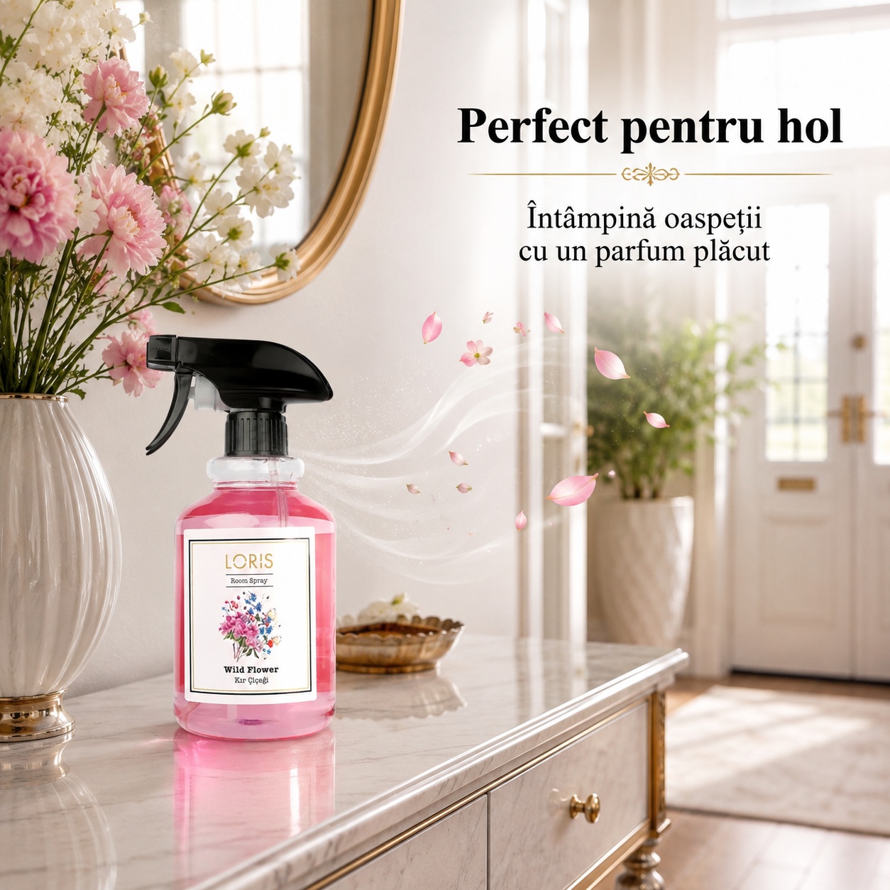 Spray Odorizant Loris Pafum Wild Flower perfect pentru hol parfum plăcut pentru oaspeți