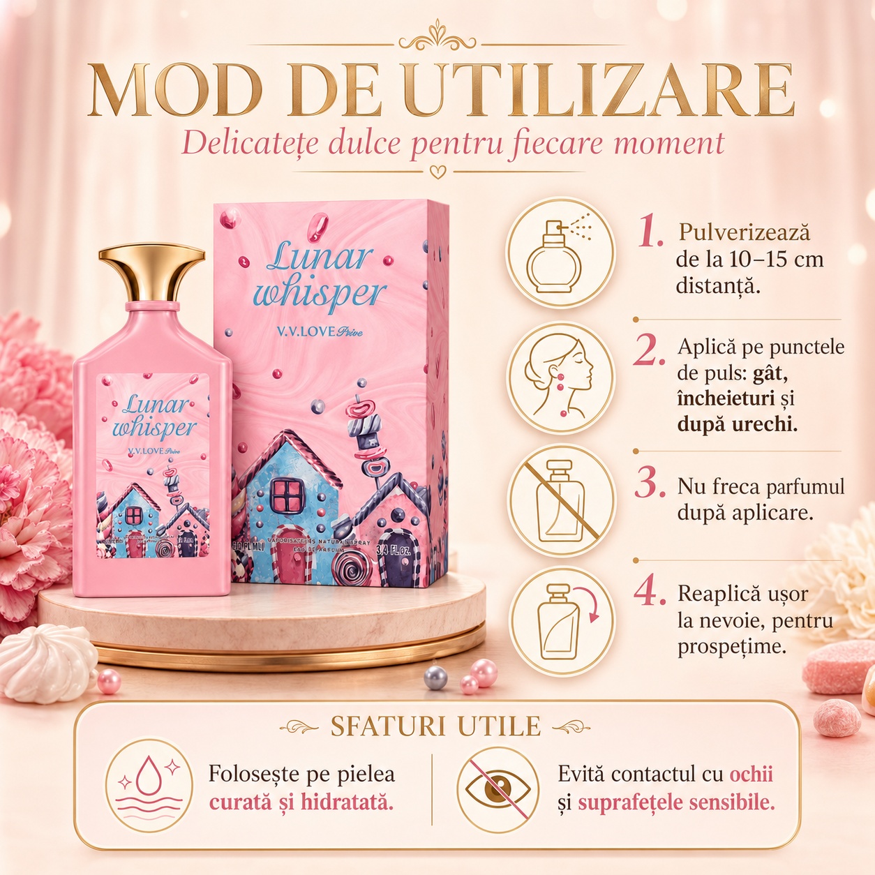 Mod de utilizare VV Love Lunar Whisper Eau de Parfum