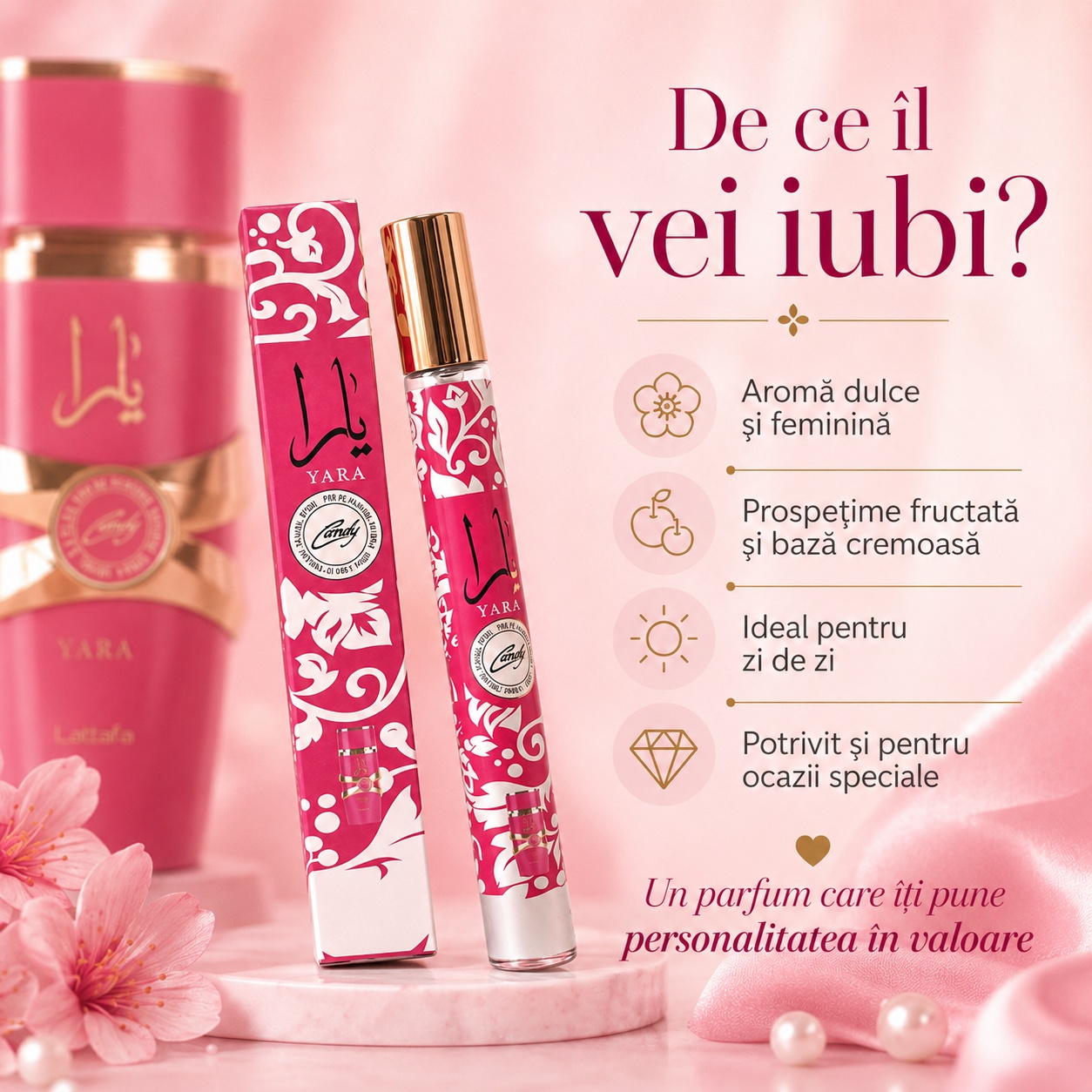 De ce vei iubi Yara Candy Lattafa aromă dulce și feminină prospețime fructată și bază cremoasă