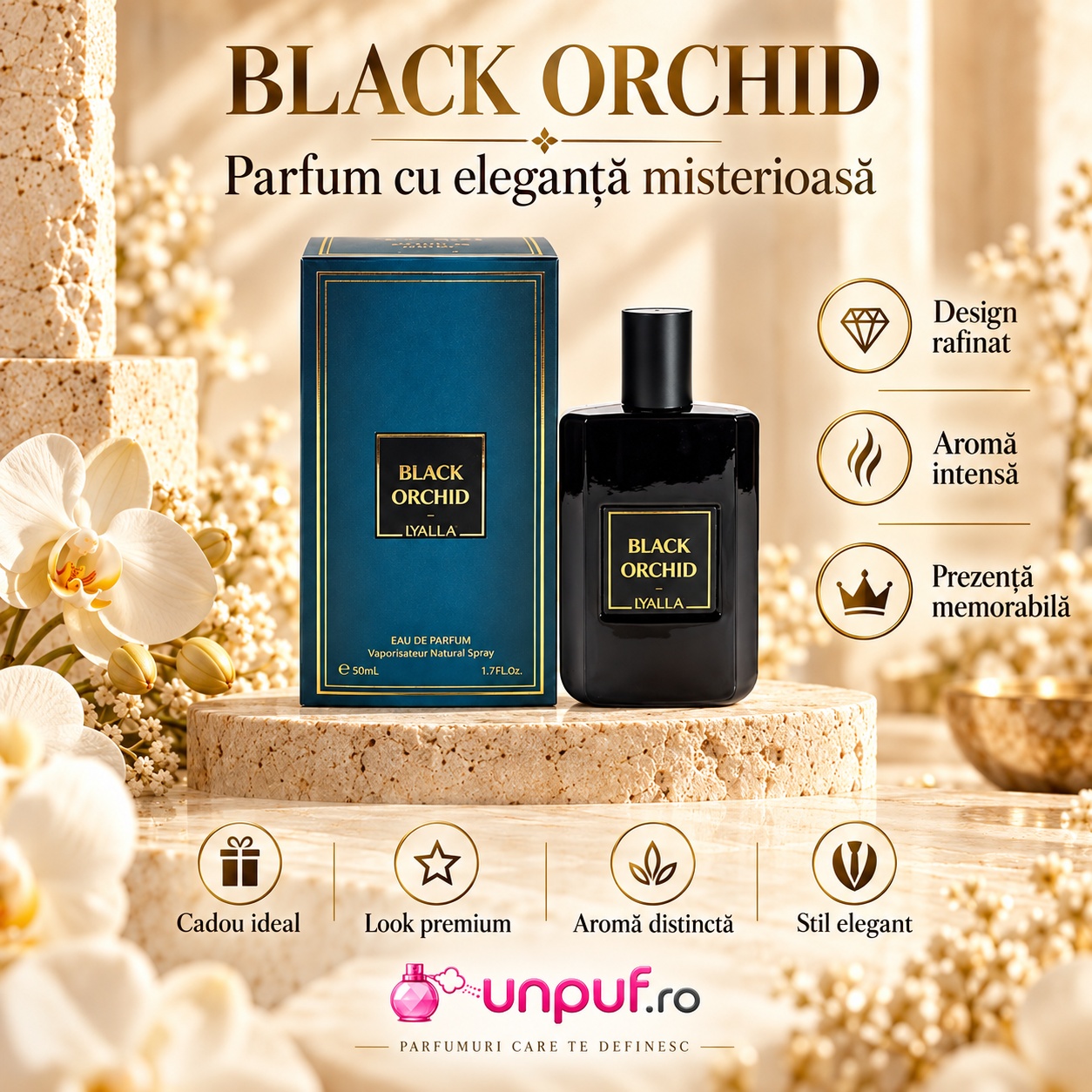 Prezentare Black Orchid Yalla parfum unisex cu design rafinat aromă intensă și prezență memorabilă