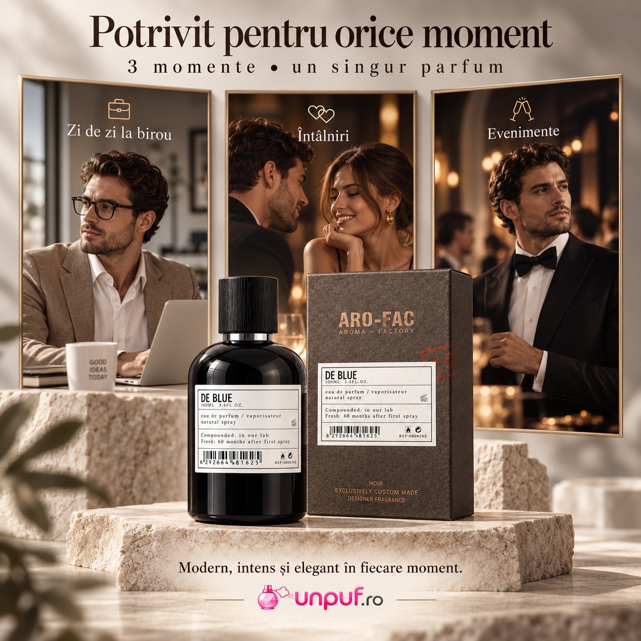 De Blue ARO-FAC parfum bărbătesc lemnos citric potrivit pentru birou întâlniri evenimente și purtare zilnică