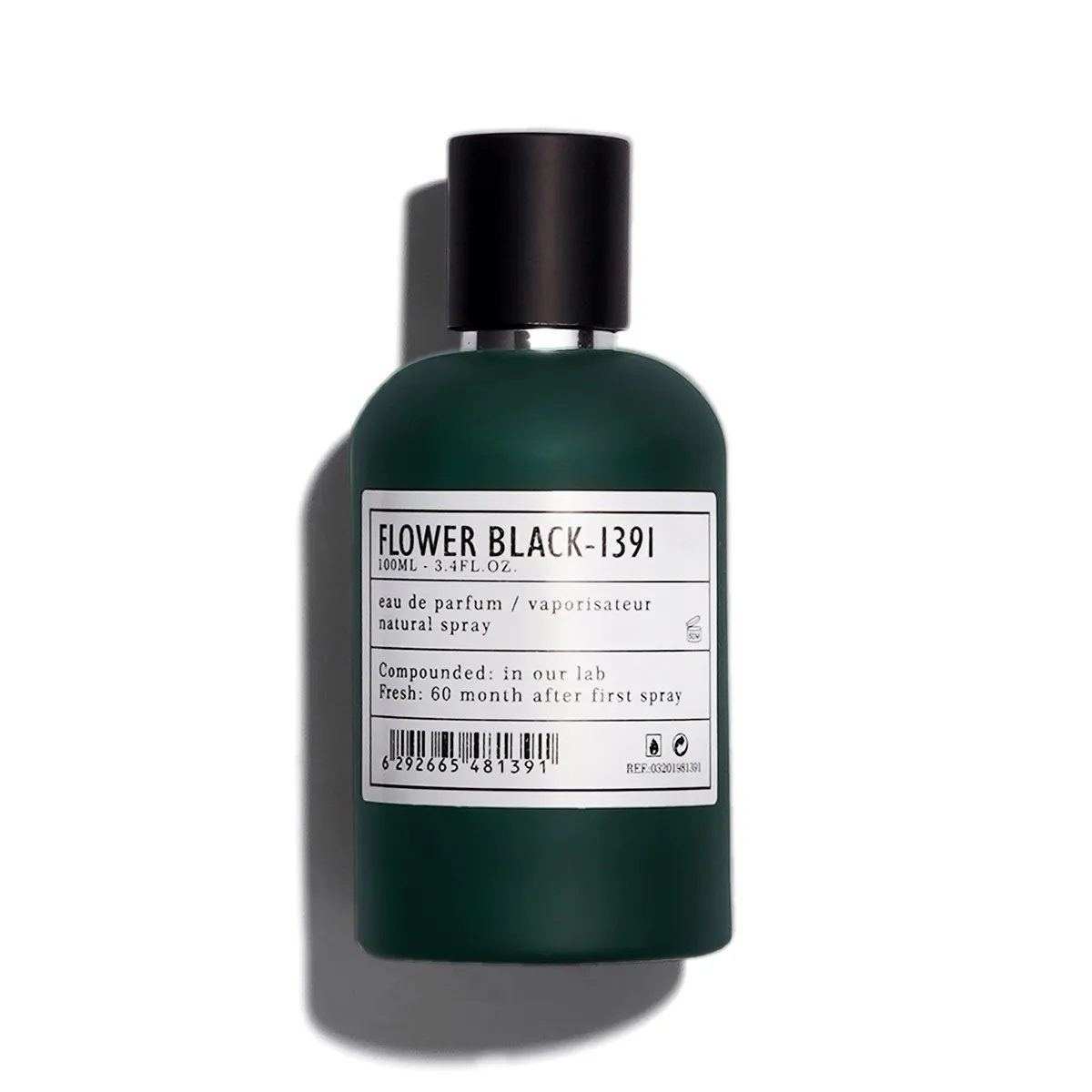 Flacon Flower Black Aro-Fac Eau de Parfum 100 ml pe fundal alb