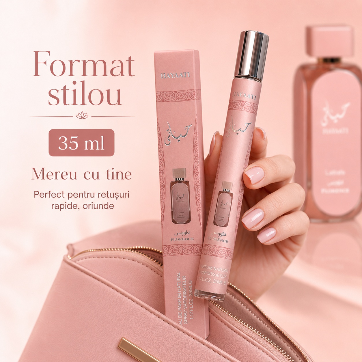 Hayaati 35 ml format stilou, parfum de damă pentru retușuri rapide oriunde