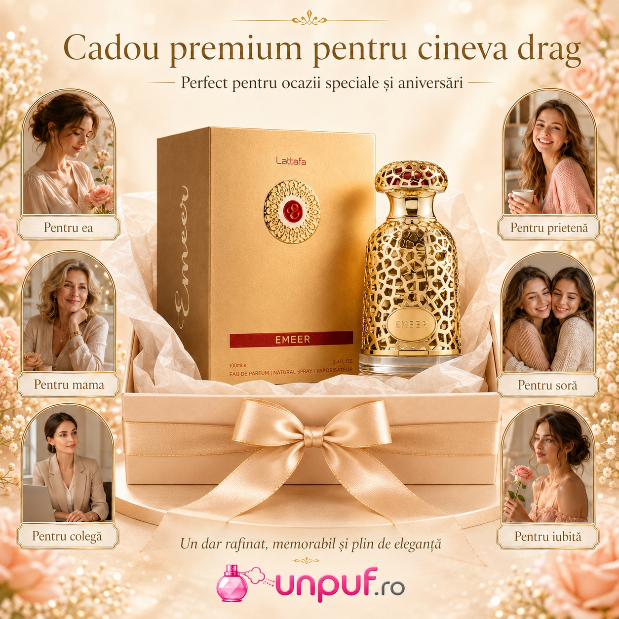 Lattafa Emeer cadou premium pentru ea pentru mamă pentru soră pentru colegă pentru prietenă sau iubită