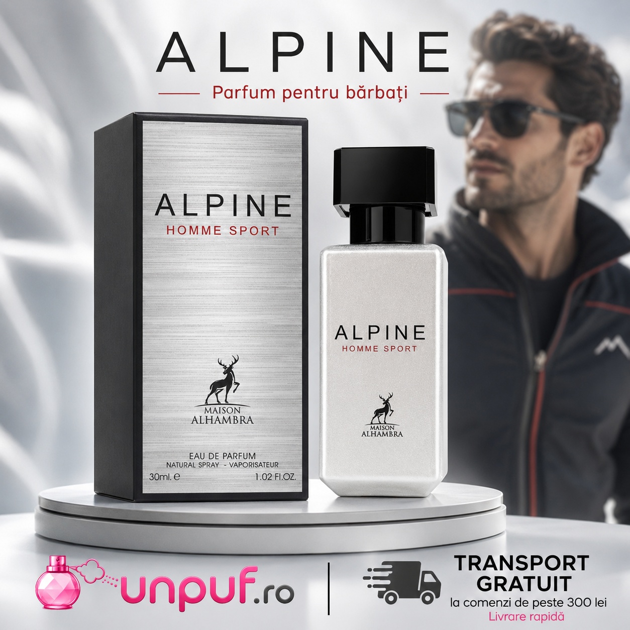 Alhambra Alpine Homme Sport parfum pentru bărbați activi, fresh, modern și persistent