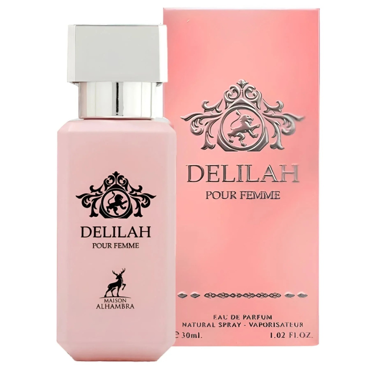 Produs real Alhambra Delilah Pour Femme 30 ml cu sticlă roz și cutie roz