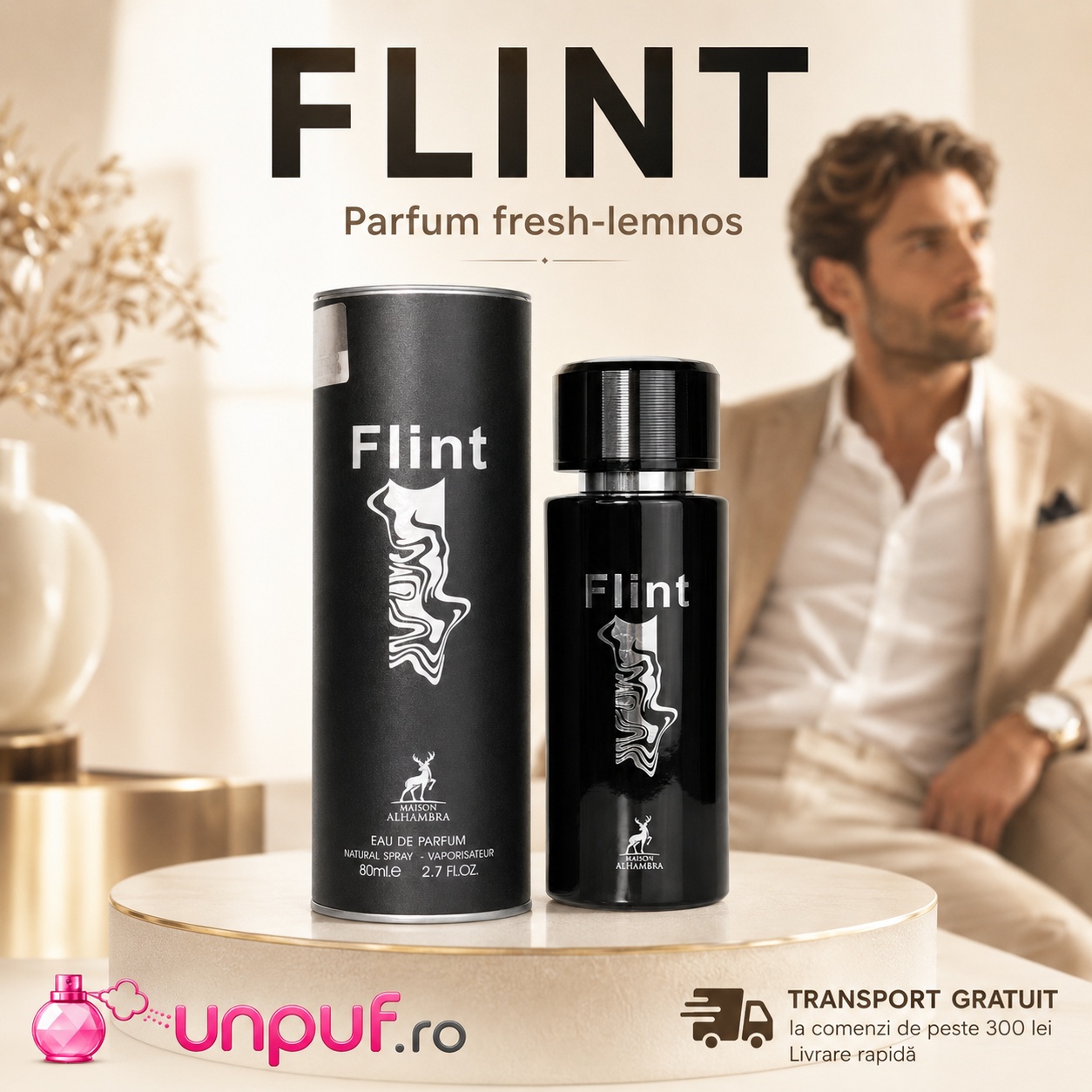 Alhambra Flint parfum unisex fresh lemnos pentru femei și bărbați