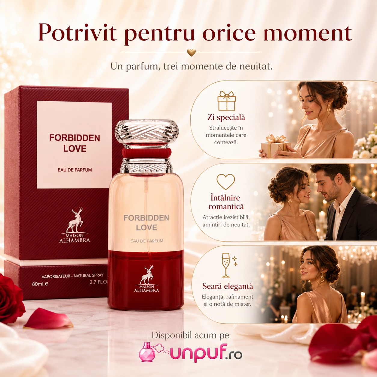 Alhambra Forbidden Love potrivit pentru zi specială întâlnire romantică și seară elegantă