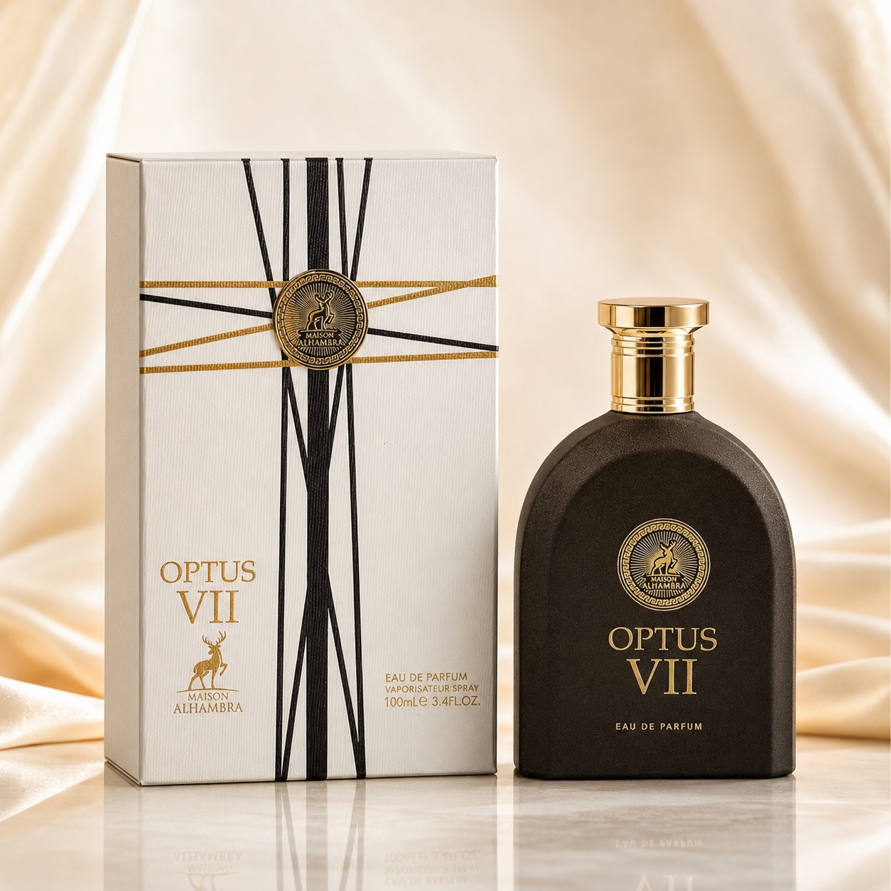 Parfum Arăbesc Alhambra Optus VII Roman Maison Alhambra 100 ml cu sticlă neagră și cutie premium