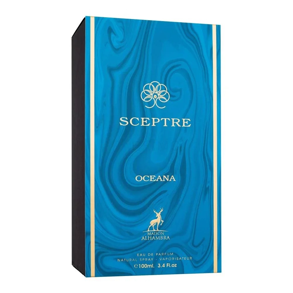 Cutie reală Alhambra Sceptre Oceana 100 ml cu design turcoaz marmorat