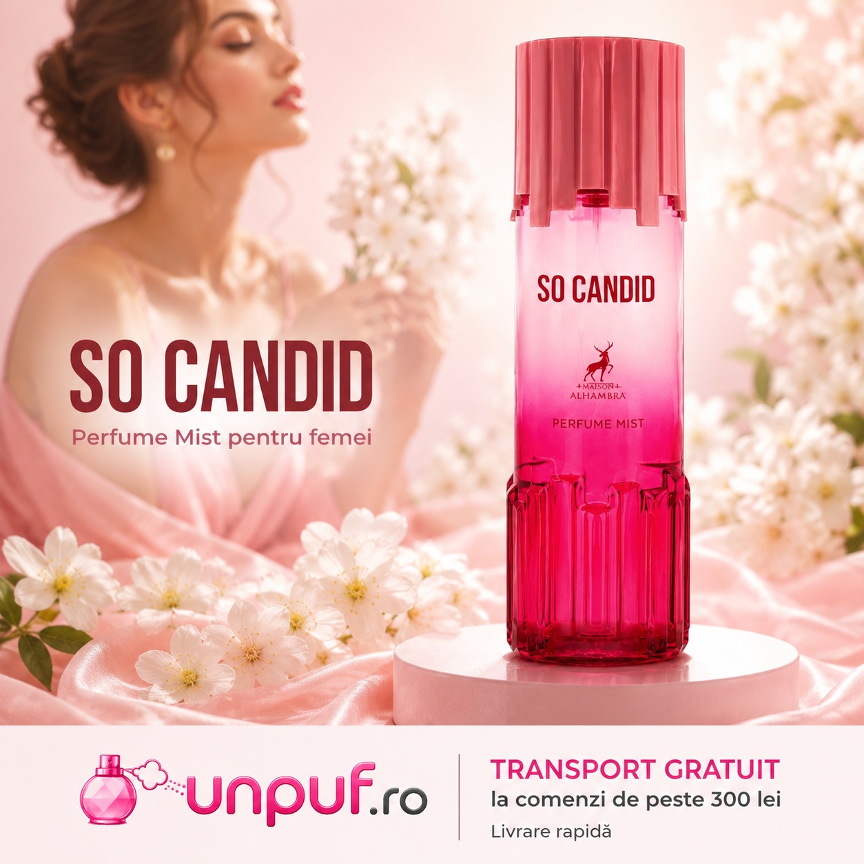 Alhambra So Candid Body Mist 250ml cu transport gratuit la comenzi eligibile UnPuf.ro