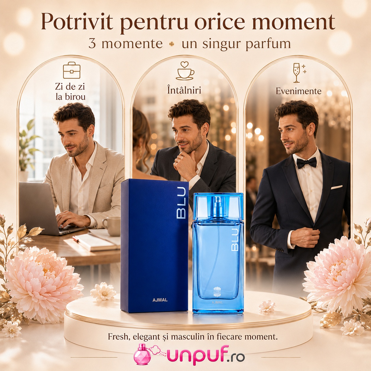 Ajmal Blu potrivit pentru zi de zi, birou, întâlniri și evenimente