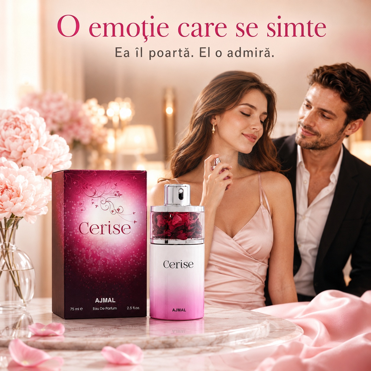 Ajmal Cerise o emoție care se simte, parfum feminin delicat admirat și memorabil