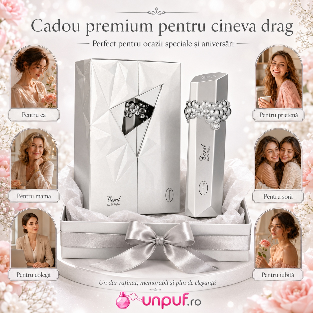 Flavia Coral cadou premium pentru cineva drag, parfum elegant și memorabil