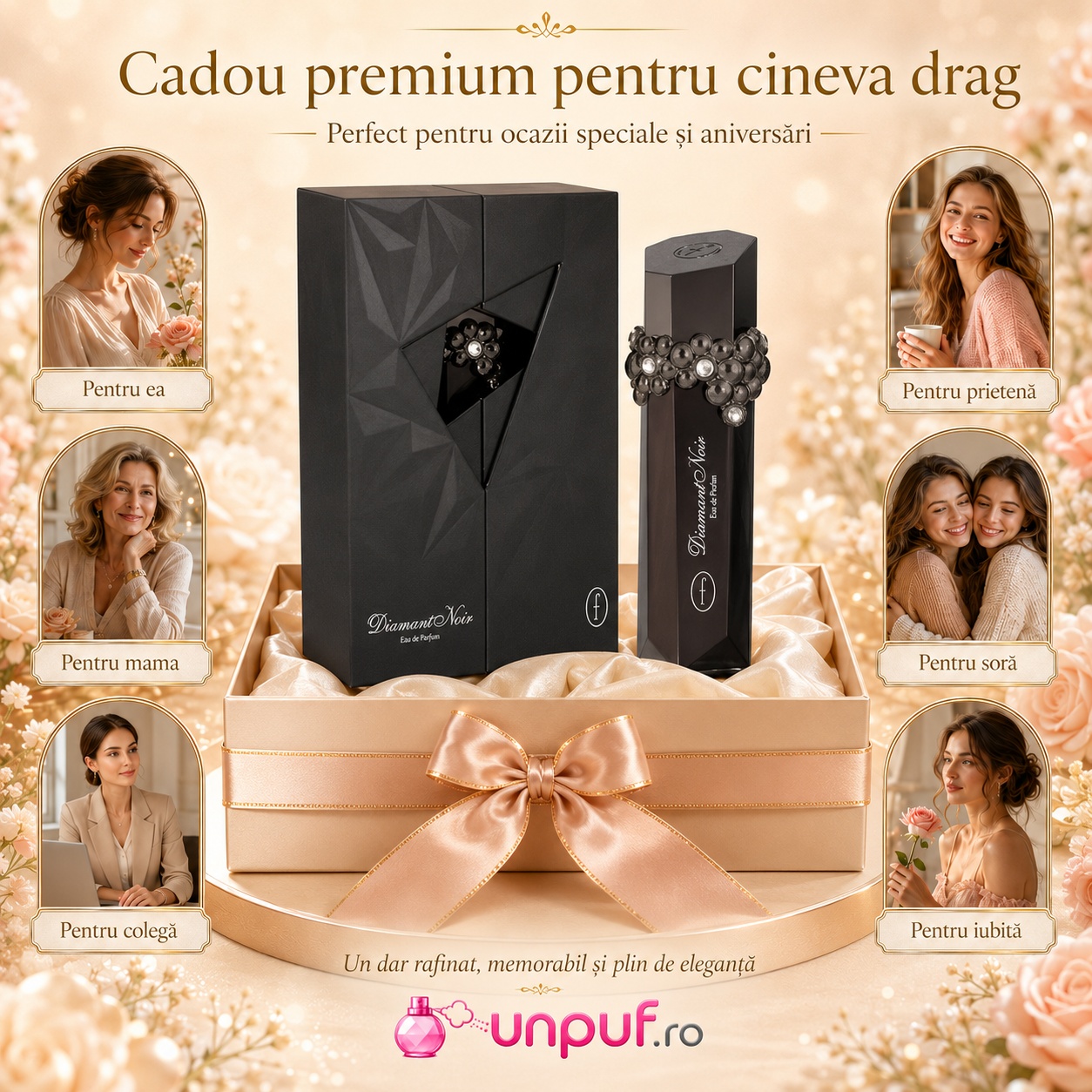 Flavia Diamant Noir cadou premium pentru cineva drag, parfum elegant și memorabil