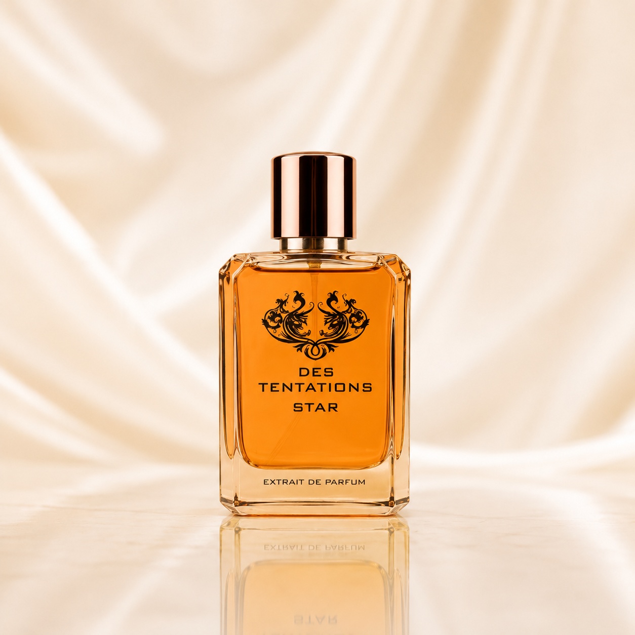 Sticlă Fragrance World Des Tentation Star Eau de Parfum 100ml, parfum arabesc auriu cu aromă oriental gourmand