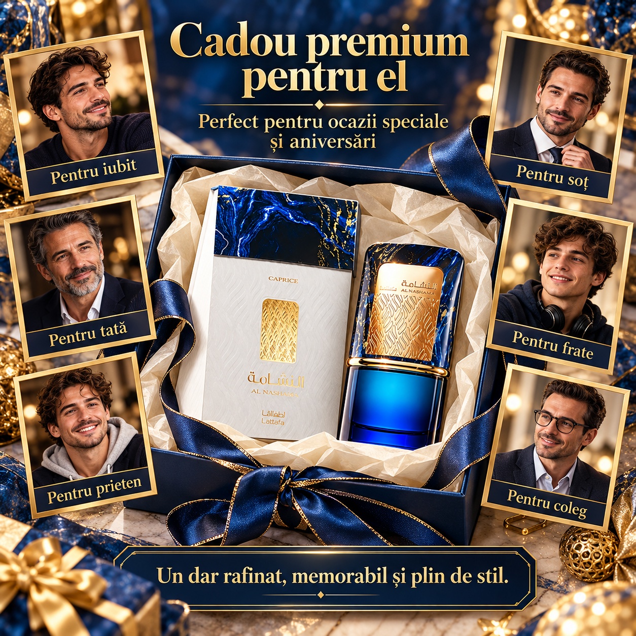 Lattafa Al Nashama Caprice cadou premium pentru el soț iubit tată frate prieten sau coleg