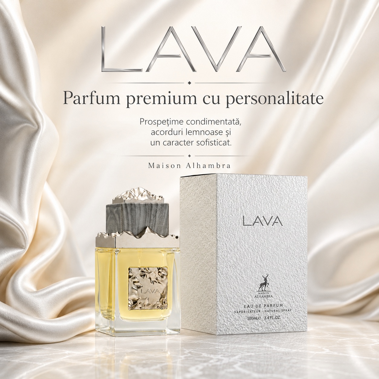 Lava Maison Alhambra parfum premium cu prospețime condimentată, acorduri lemnoase și caracter sofisticat