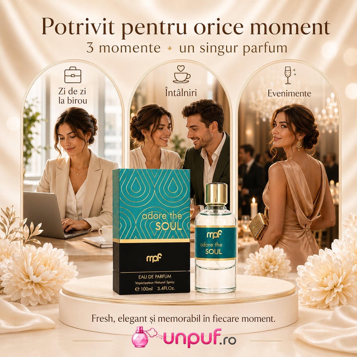 Parfum Adore De Soul potrivit pentru zi de zi la birou, întâlniri și evenimente elegante