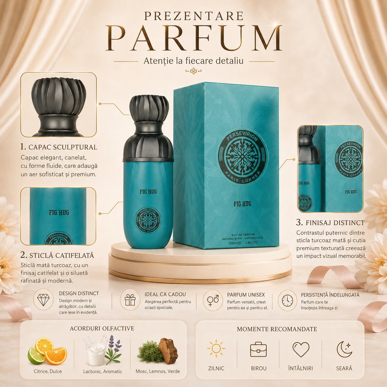 Prezentare Paris Corner Perseviron Fig Hug cu design elegant, acorduri olfactive și momente recomandate