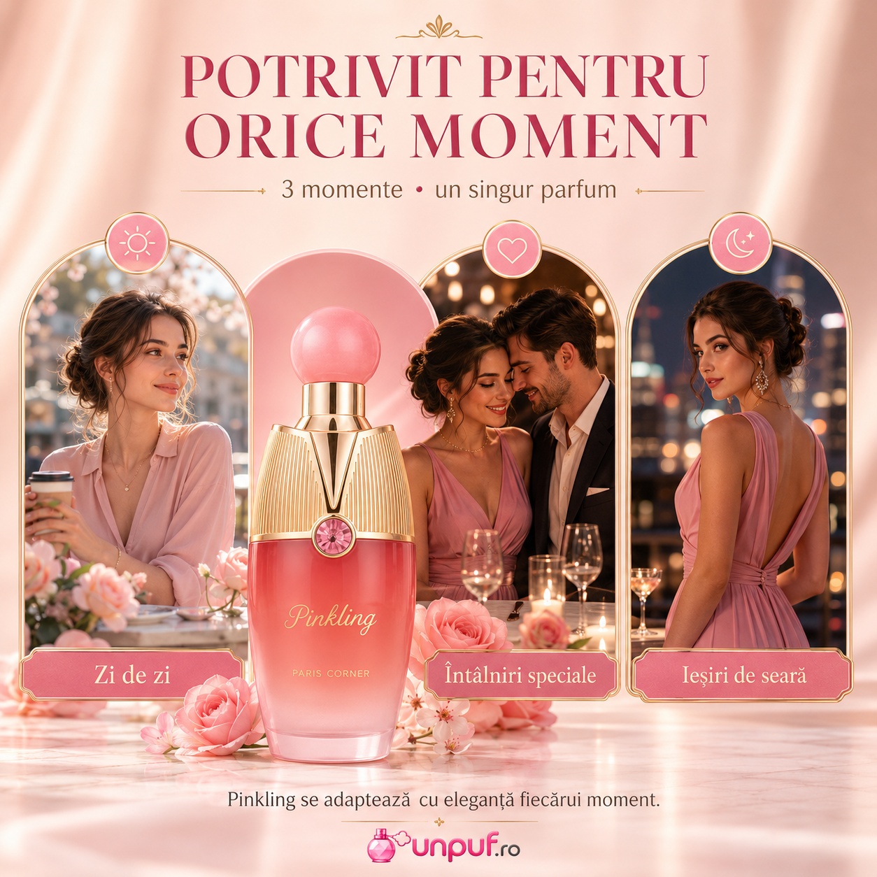 Pinkling Paris Corner potrivit pentru zi de zi &icirc;nt&acirc;lniri speciale și ieșiri de seară