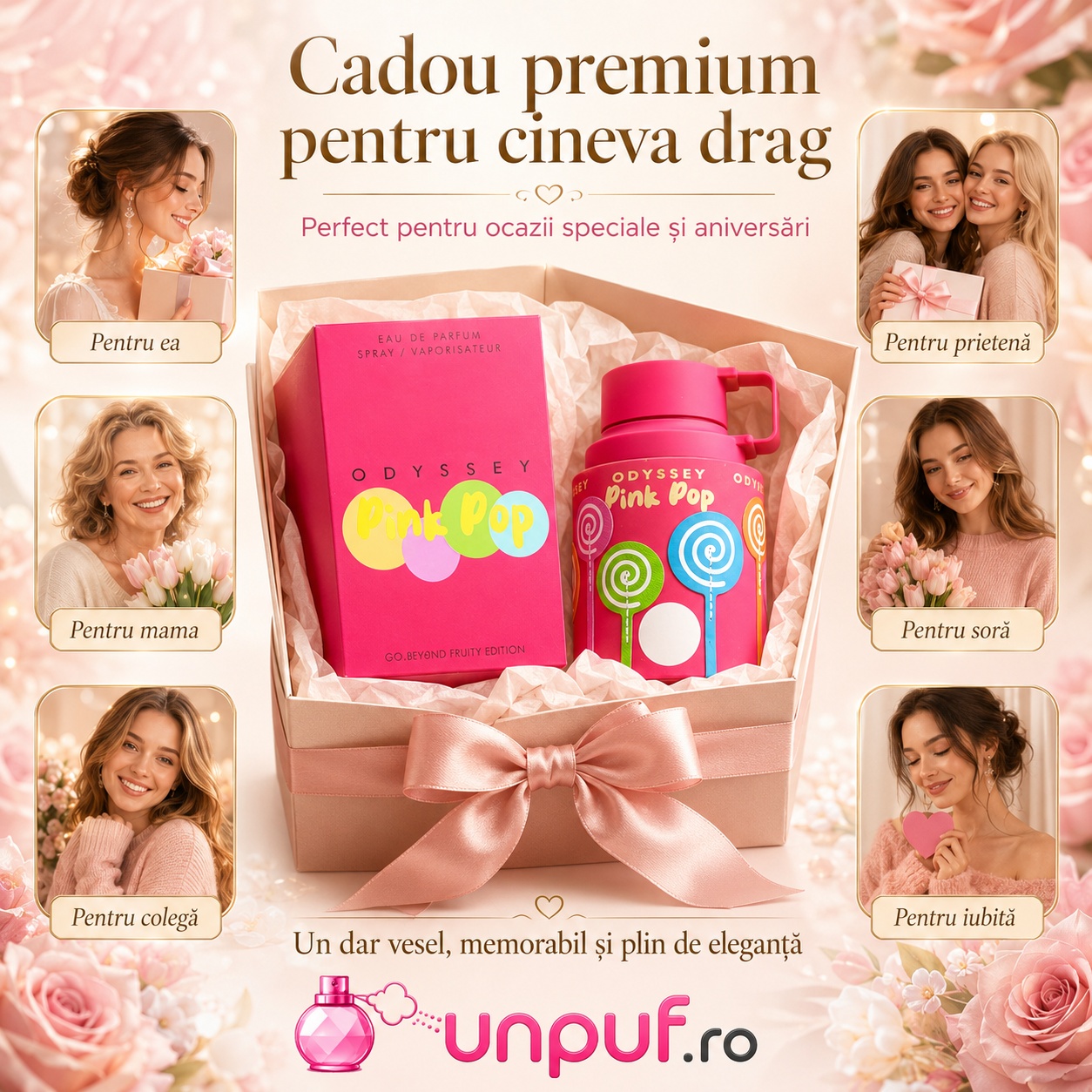 Armaf Odyssey Pink Pop cadou premium pentru ea, mamă, prietenă, colegă, soră sau iubită