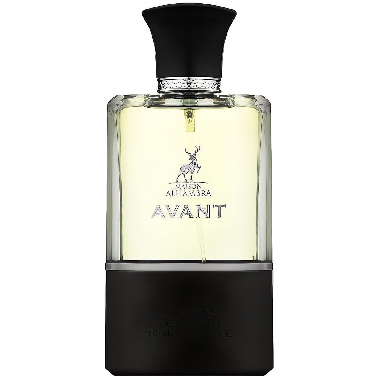 Sticlă reală Avant Maison Alhambra 100 ml cu lichid auriu și capac negru