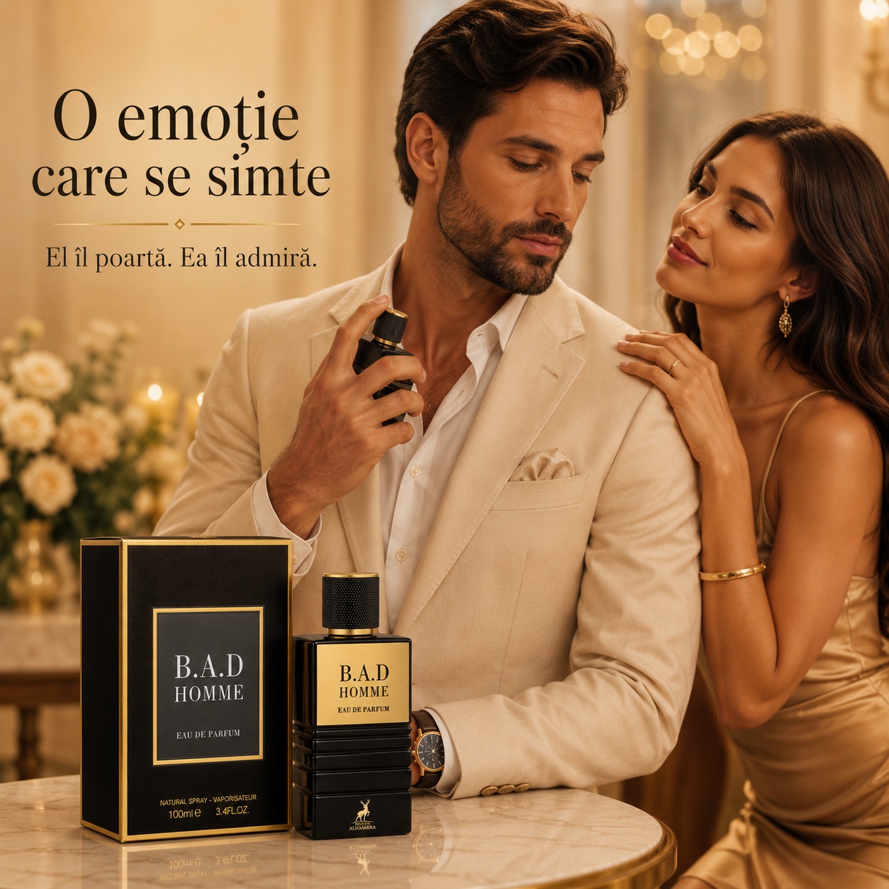 B.A.D. Homme Maison Alhambra parfum bărbătesc elegant, admirat și potrivit pentru momente speciale
