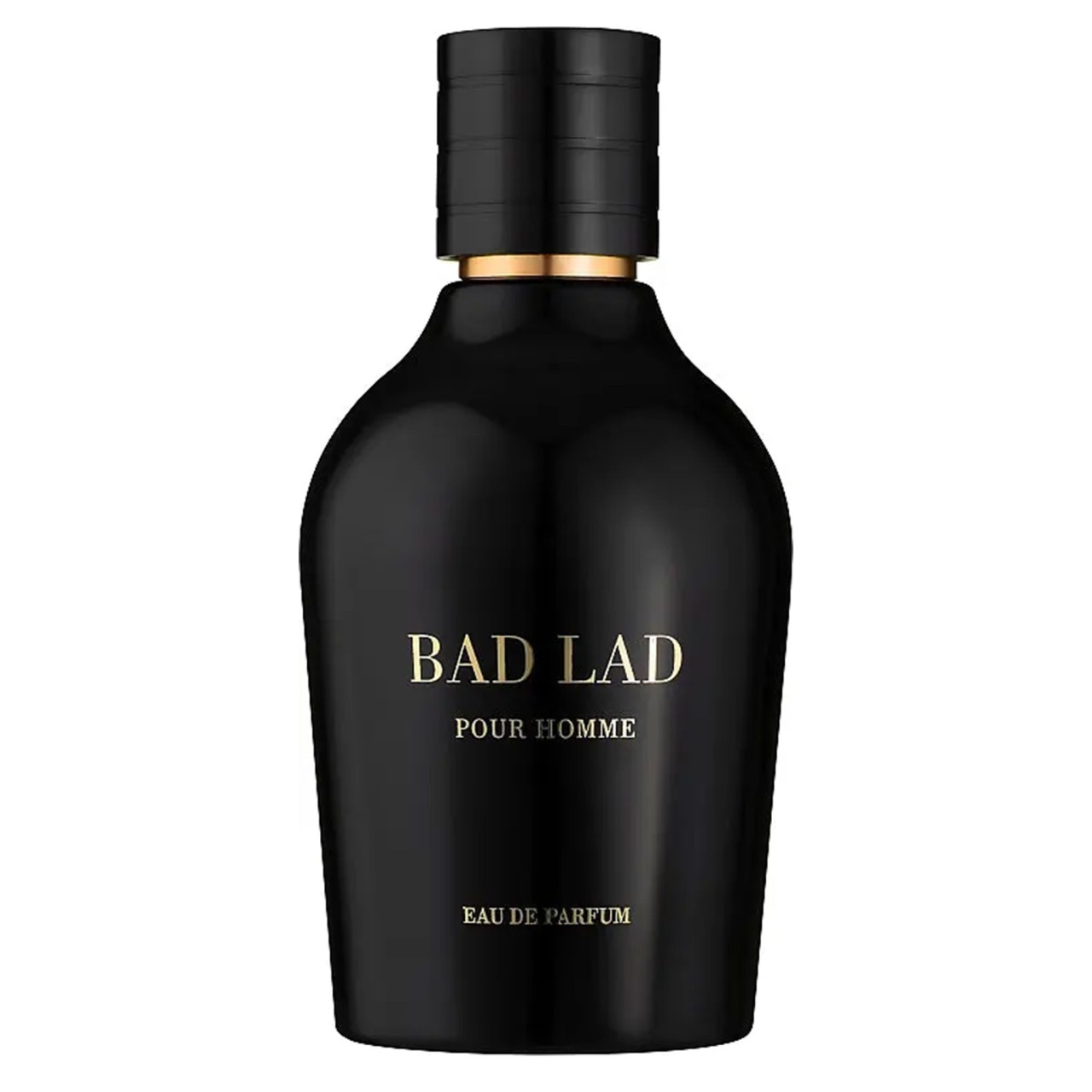 Flacon original Bad Lad Fragrance World 100 ml parfum bărbătesc negru cu text auriu