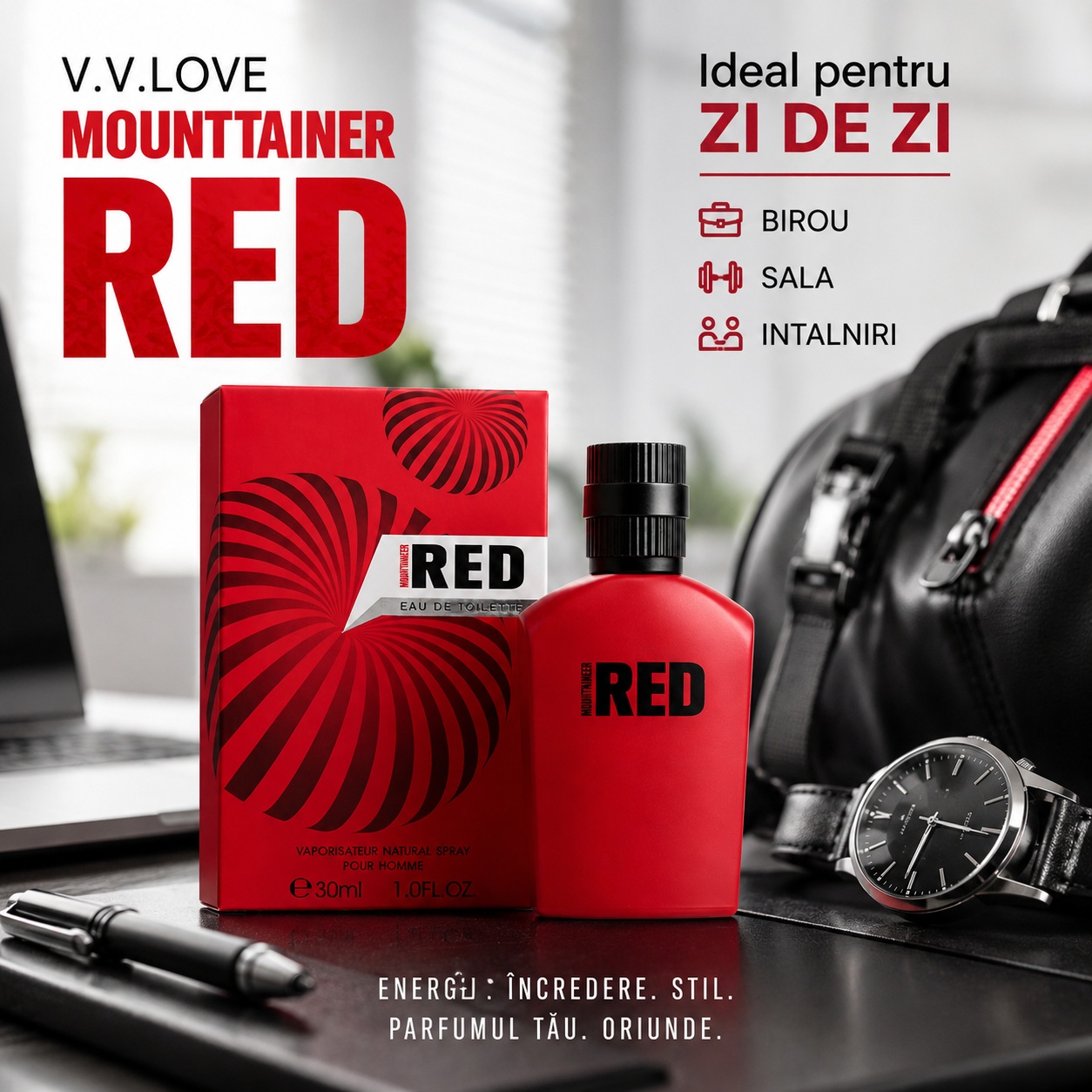 V.V. Love Mount Taineer Red ideal pentru zi de zi birou sala intalniri