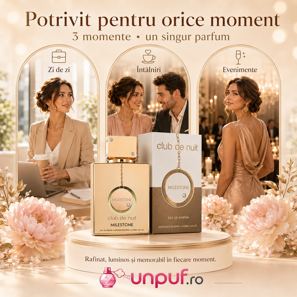 Club De Nuit Milestone Armaf potrivit pentru zi de zi, &icirc;nt&acirc;lniri și evenimente, rafinat, luminos și memorabil