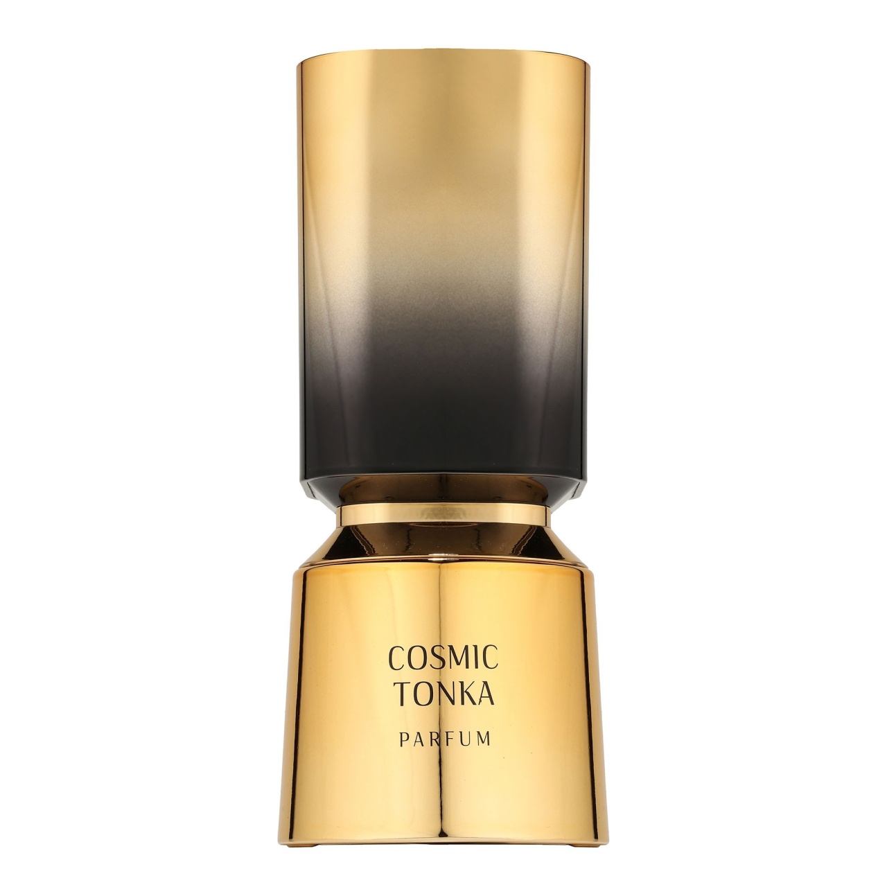 Sticlă reală Cosmic Tonka French Avenue 100 ml cu design auriu și capac fumuriu degrade