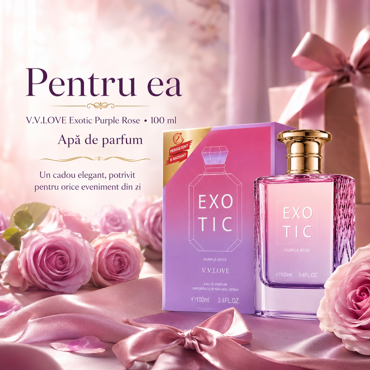 Parfum damă V.V. Love Exotic Purple Rose 100 ml cadou elegant