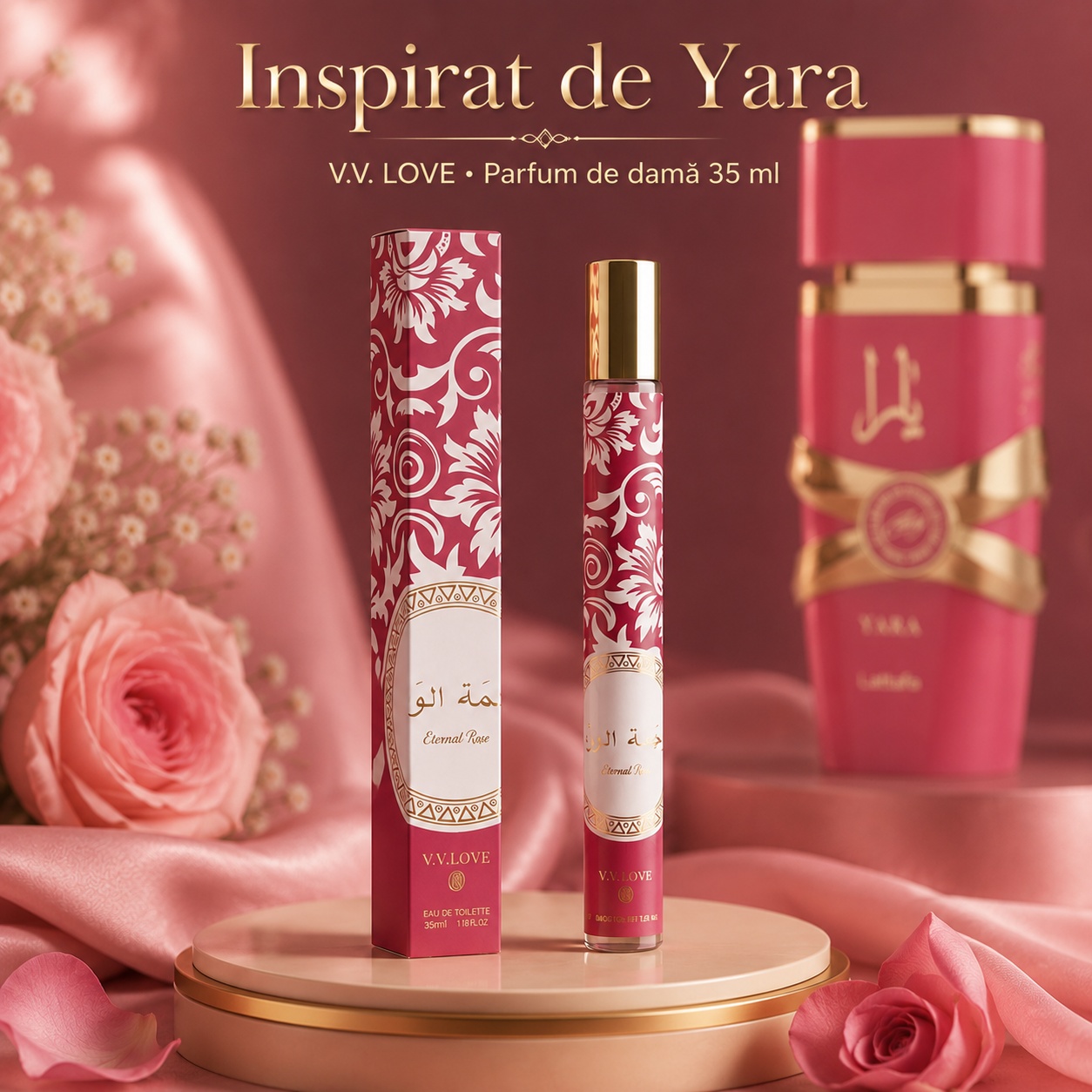 Parfum Eternal Rose 35 ml inspirat de Yara Candy Lattafa parfum damă dulce și fructat