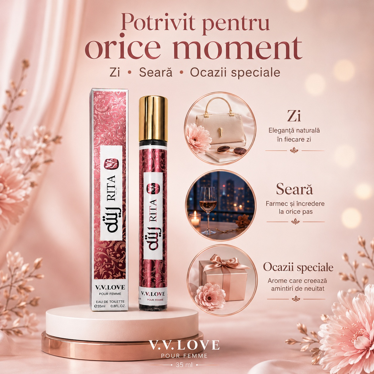 Parfum Rita 35 ml potrivit pentru zi seară și ocazii speciale