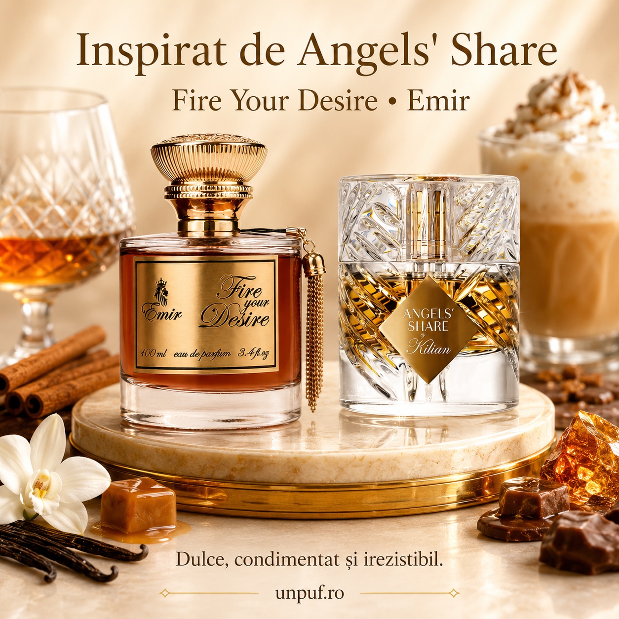 Emir Fire Your Desire inspirat de Angels' Share, parfum dulce condimentat și irezistibil