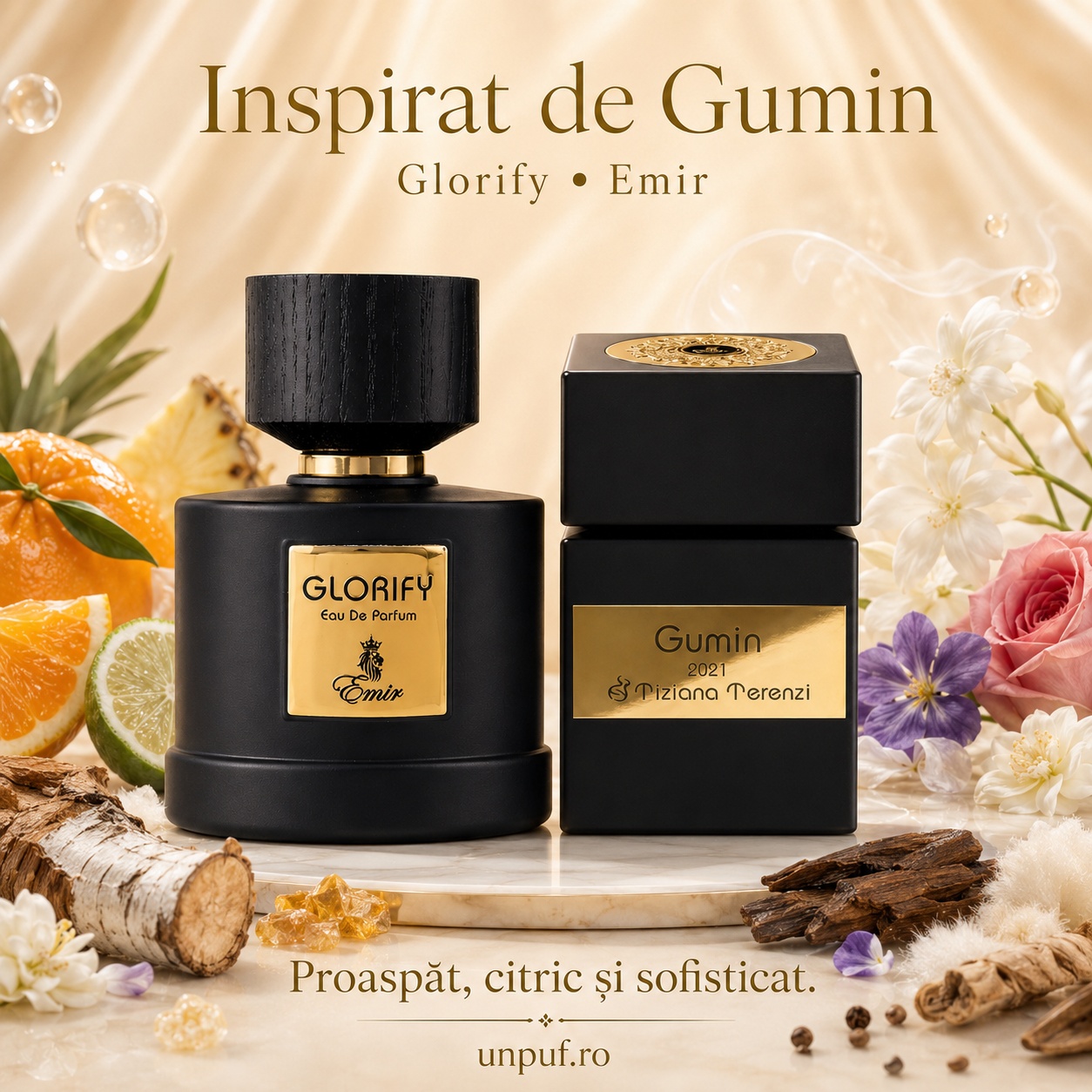 Emir Glorify inspirat de Gumin Tiziana Terenzi, parfum proaspăt, citric și sofisticat