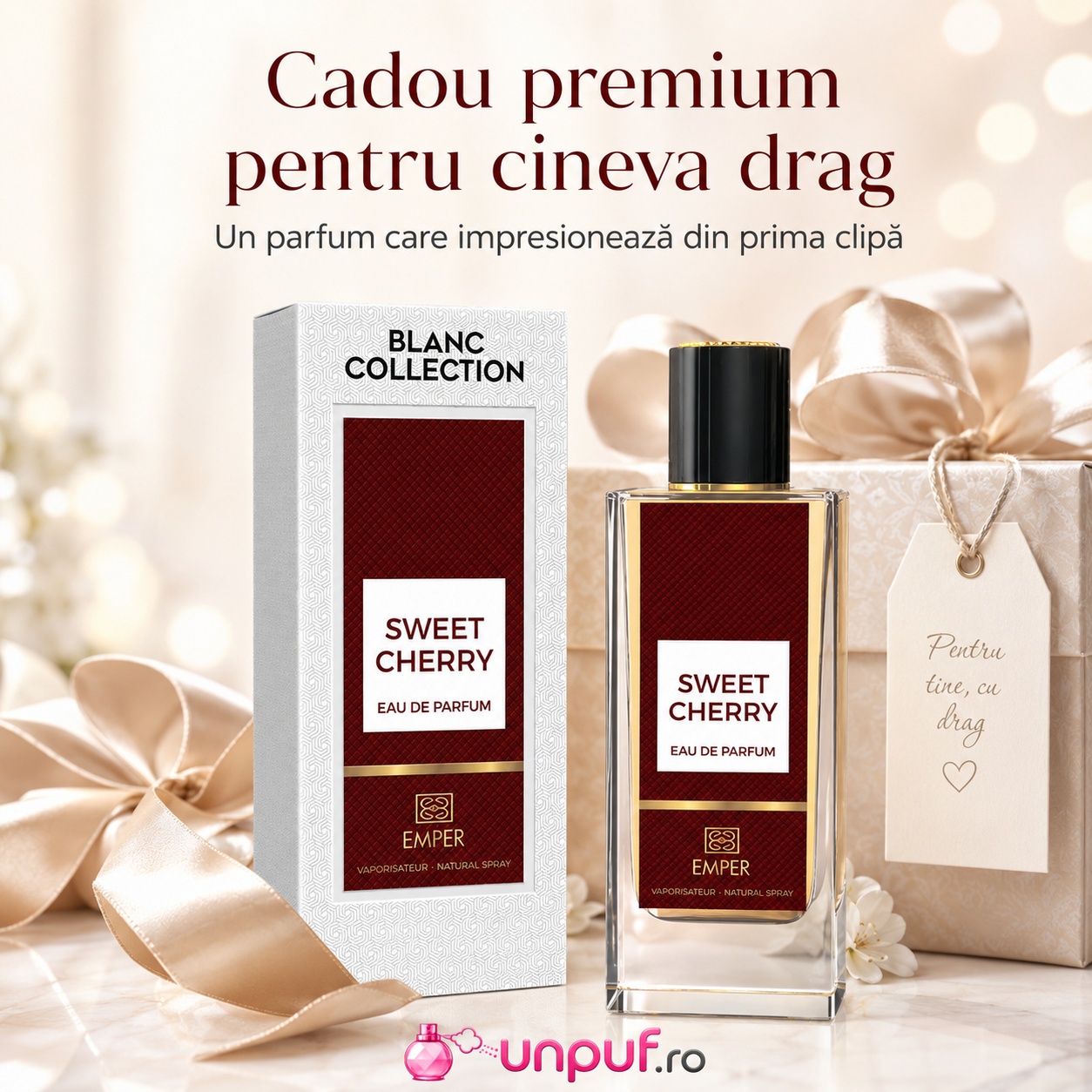 Cadou premium Sweet Cherry Emper pentru cineva drag, parfum elegant care impresionează din prima clipă