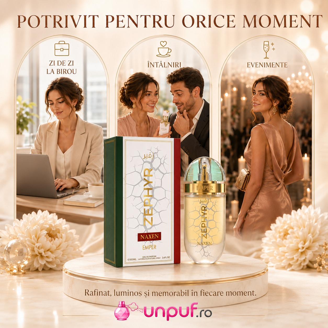 Parfum Emper Zephyr Naxen potrivit pentru zi de zi la birou, &icirc;nt&acirc;lniri și evenimente elegante