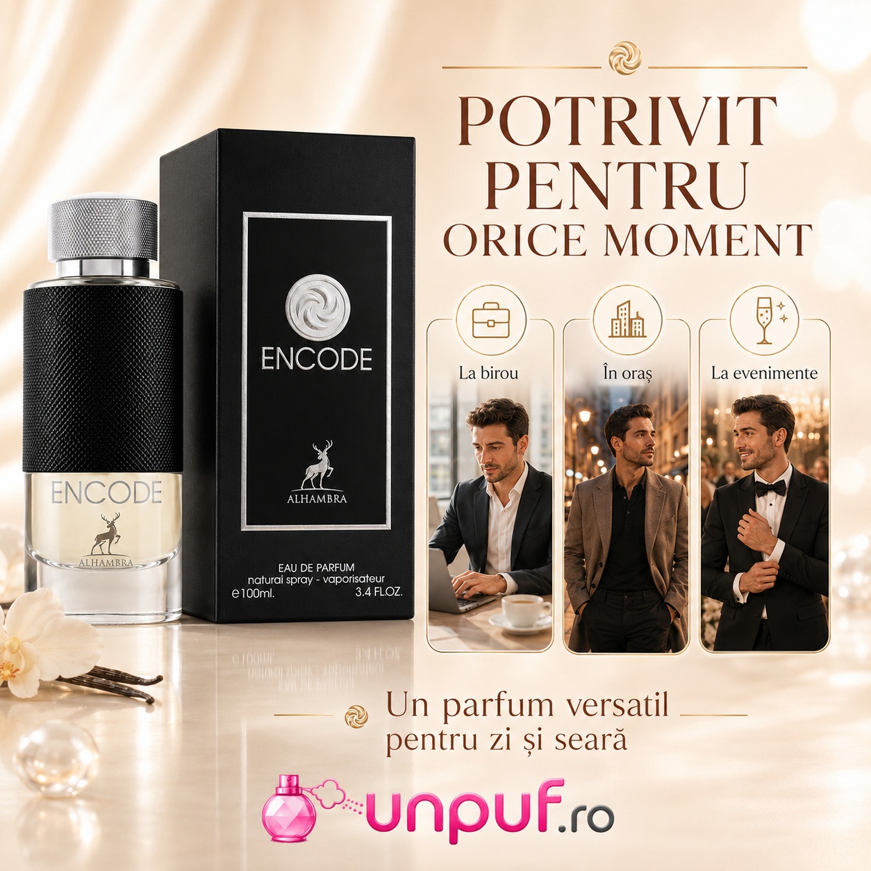 Parfum Encode Maison Alhambra potrivit pentru birou, oraș și evenimente