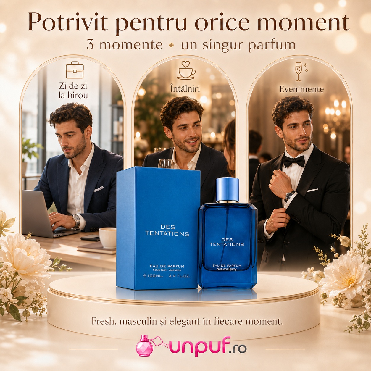 Des Tentations Fragrance World parfum potrivit pentru birou &icirc;nt&acirc;lniri și evenimente