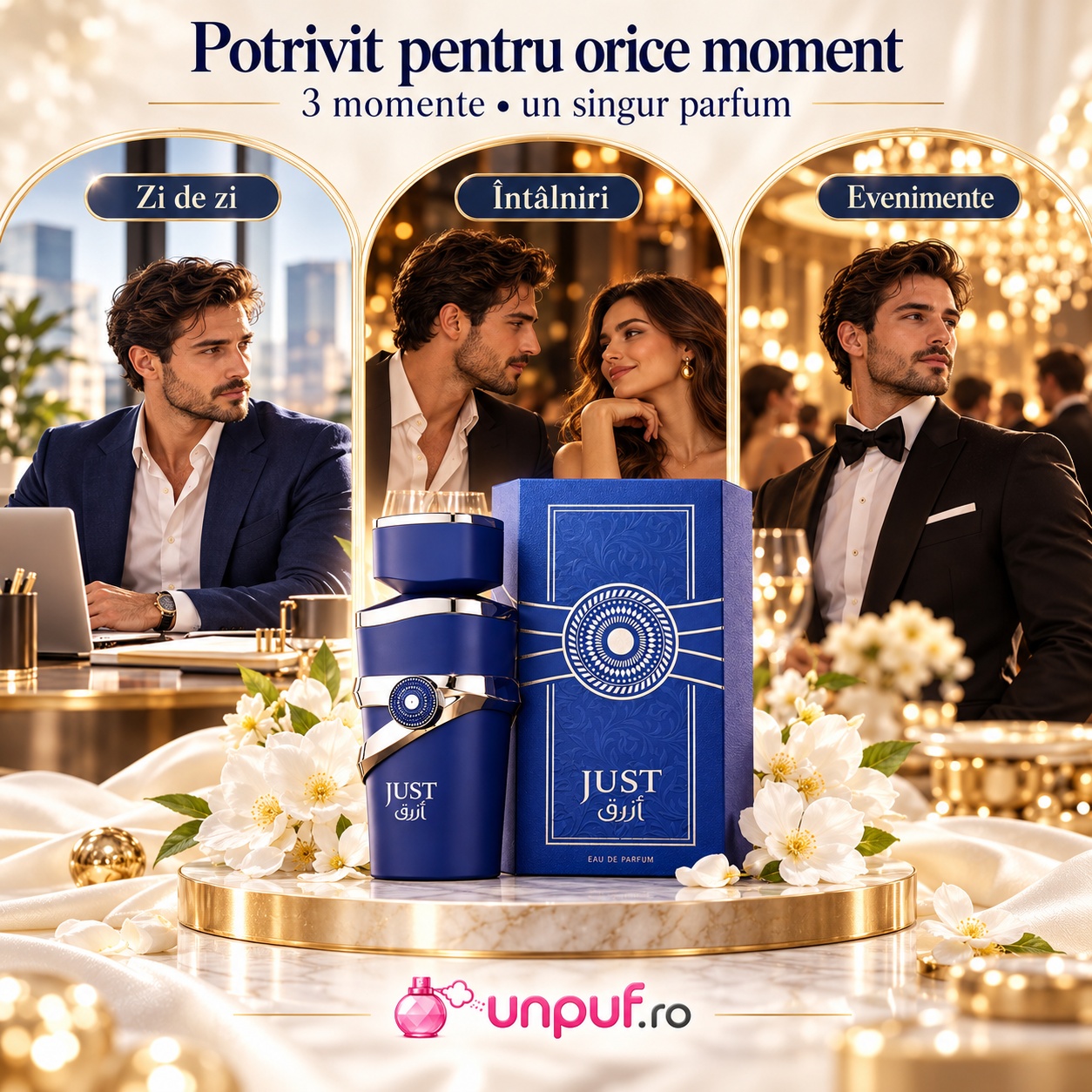 Fragrance World Just Azraq potrivit pentru zi de zi întâlniri și evenimente elegante