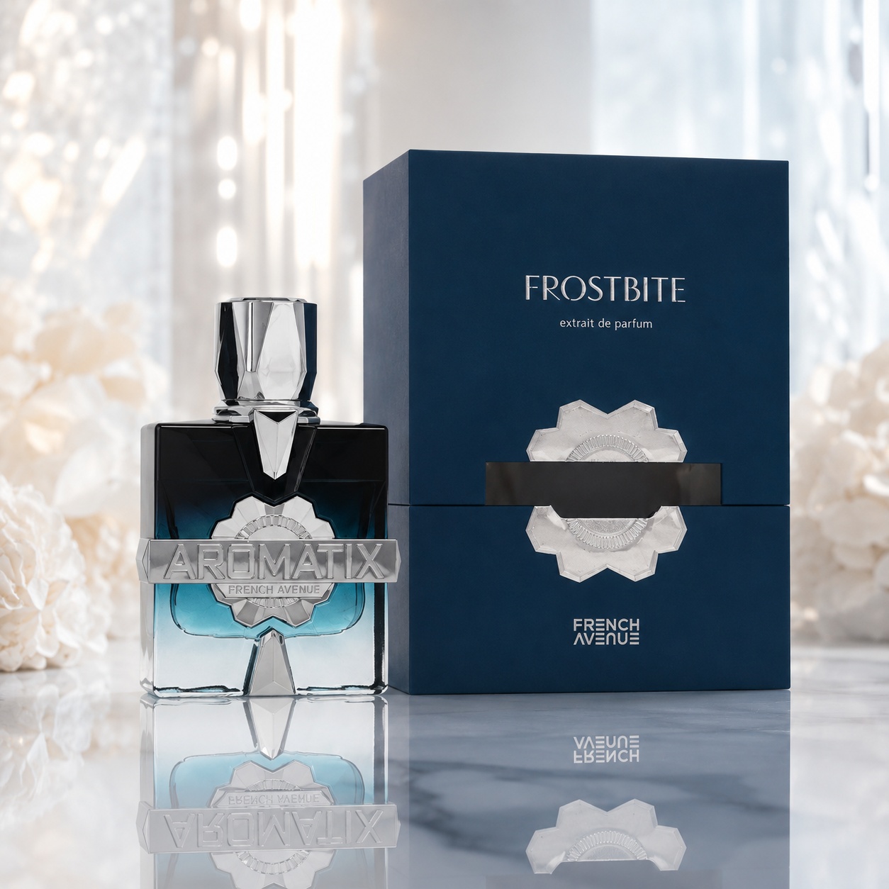 Parfum Arăbesc French Avenue Aromatix Frostbite 100 ml cu sticlă bleu &icirc;nchis și cutie premium Frostbite