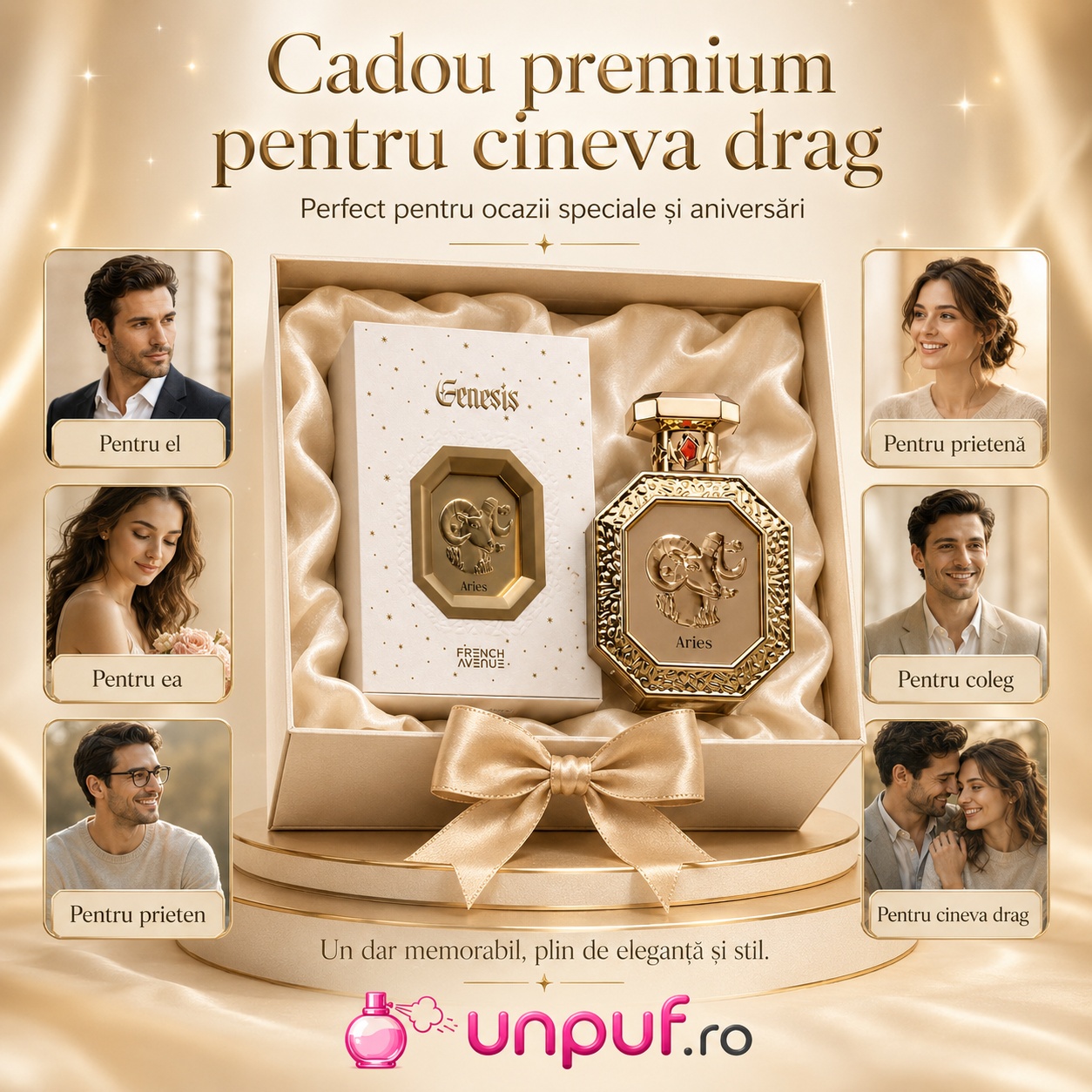 Cadou premium Genesis Aries French Avenue pentru el, pentru ea, prieten, coleg sau cineva drag