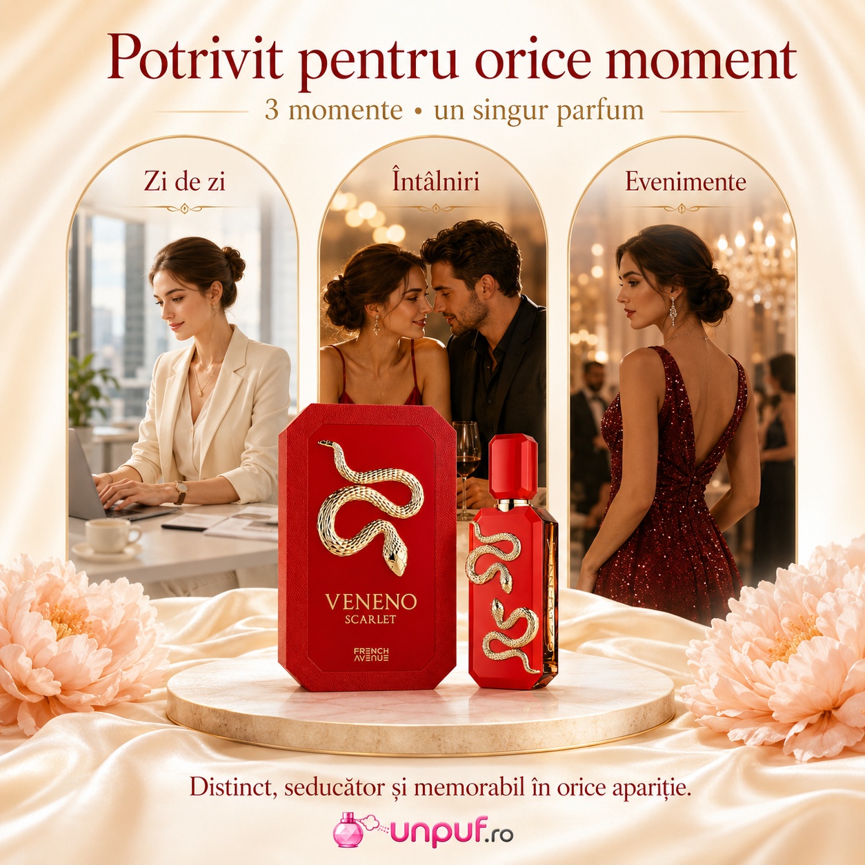 Veneno Scarlet French Avenue potrivit pentru zi de zi &icirc;nt&acirc;lniri și evenimente parfum unisex elegant